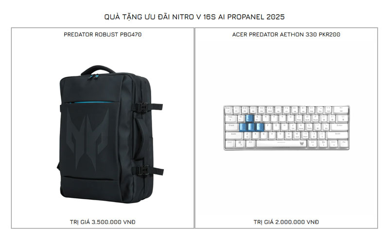 Quà tặng CTKM Acer