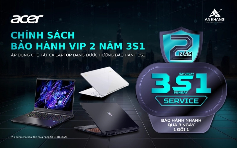 Chính sách bảo hành VIP 2 năm 3S1, an tâm cho người dùng