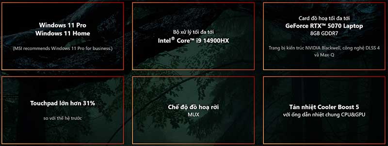 Laptop Gaming Katana15 HX B14WX sở hữu cấu hình mạnh mẽ, cân mọi tựa game