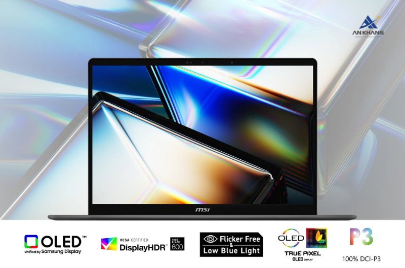 Dòng laptop MSI Prestige mới với màn hình OLED 120Hz rực rỡ, sống động