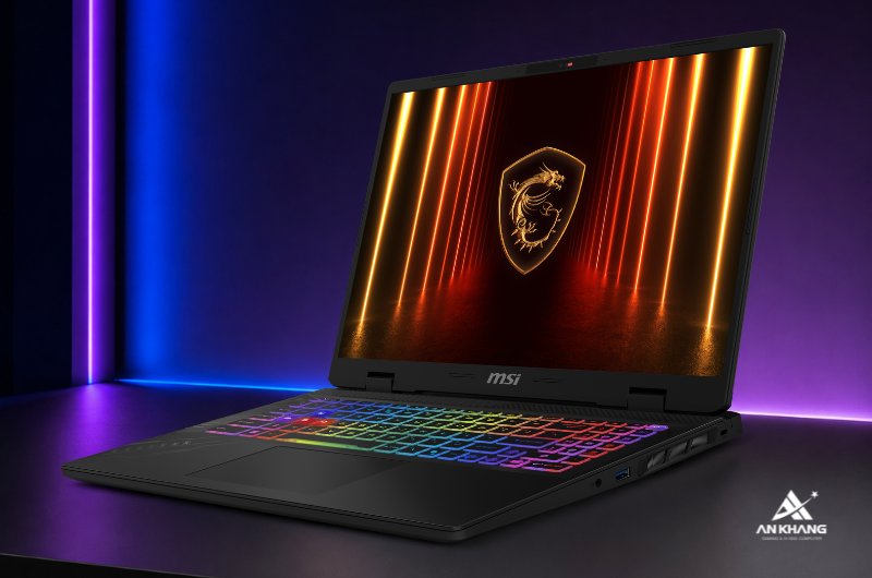 Laptop MSI Crosshair 16 HX AI D2XWFKG-036VN trang bị hệ thống tản nhiệt hiện đại với 2 quạt và 5 ống dẫn nhiệt cùng keo tản nhiệt độc quyền